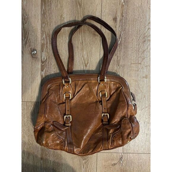 Vintage Prada Women’s Brown Leather Satchel Frame Bag - Picture 2 of 6